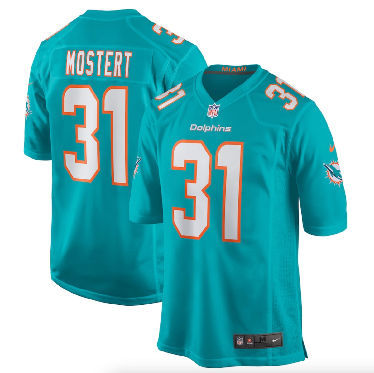 Men's Miami Dolphins Raheem Mostert Nike Aqua Game Jersey