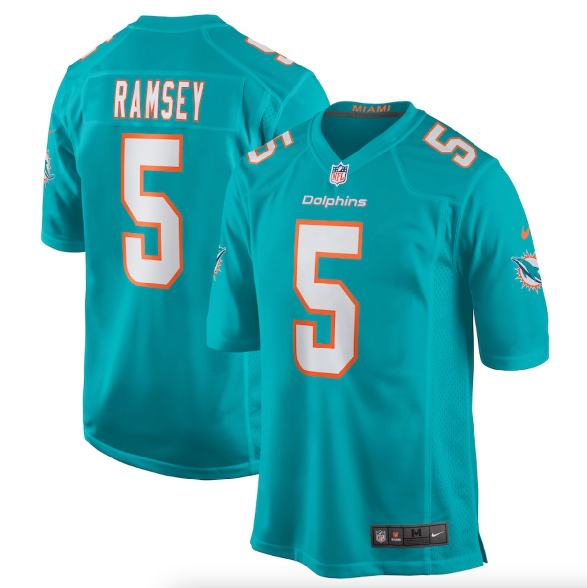 Men's Miami Dolphins Jalen Ramsey Nike Aqua Team Color Game Jersey