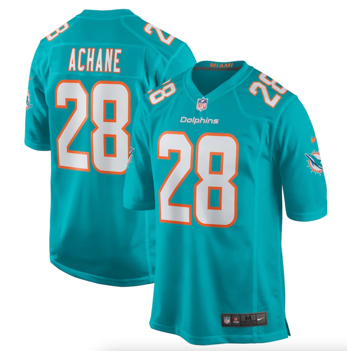 Men's Miami Dolphins Devon Achane Nike Aqua Player Game Jersey