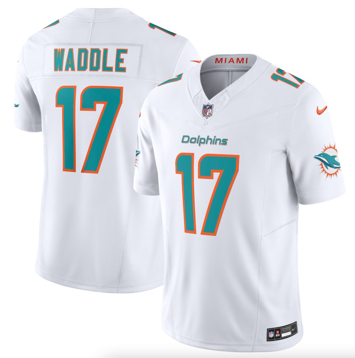 Men's Miami Dolphins Jaylen Waddle Nike White Vapor F.U.S.E. Limited Jersey