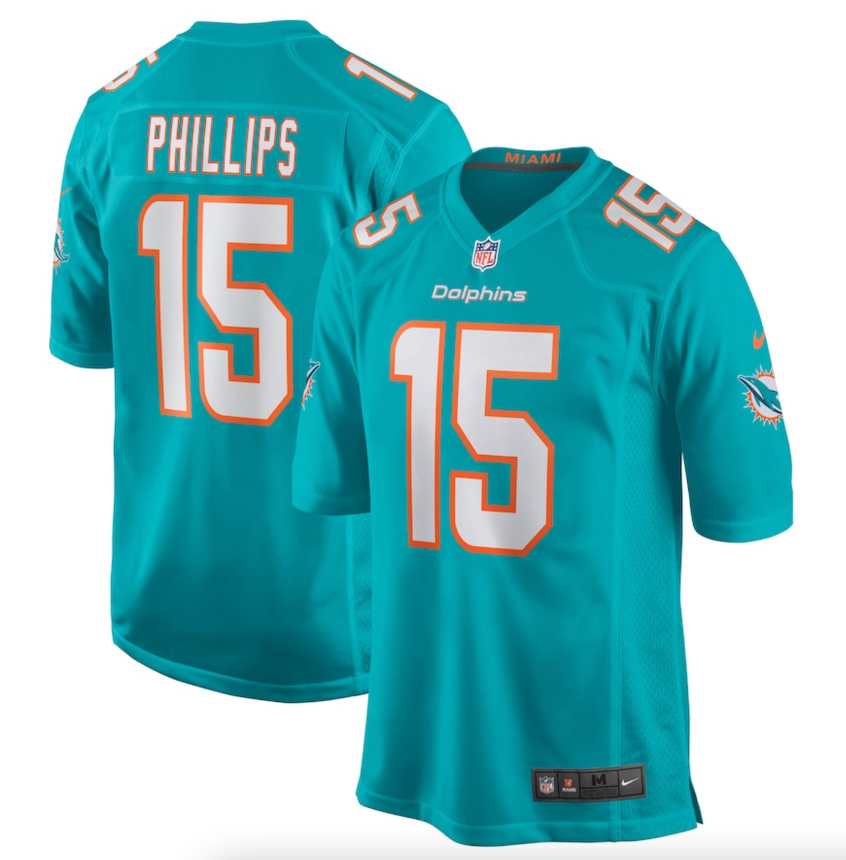 Men's Miami Dolphins Jaelan Phillips Nike Aqua Game Player Jersey