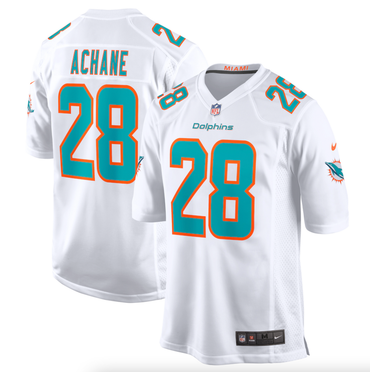 Men's Miami Dolphins Devon Achane Nike White Player Game Jersey