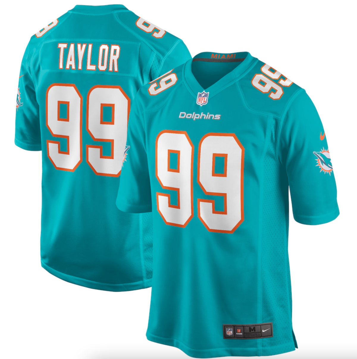 Men's Miami Dolphins Jason Taylor Nike Aqua Game Retired Player Jersey