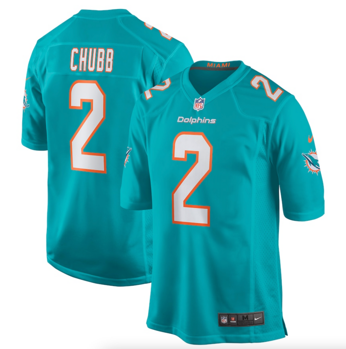 Men's Miami Dolphins Bradley Chubb Nike Aqua Game Player Jersey