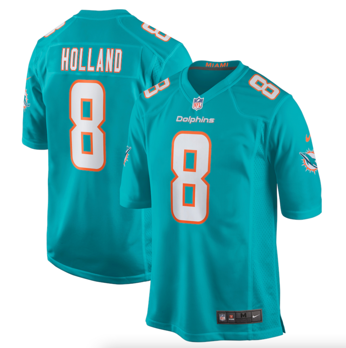 Men's Miami Dolphins Jevon Holland Nike Aqua Game Player Jersey