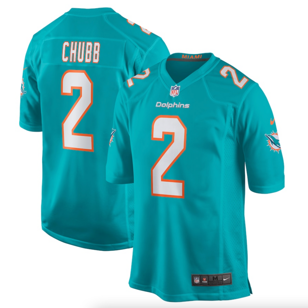 Men's Miami Dolphins Bradley Chubb Nike Aqua Game Player Jersey