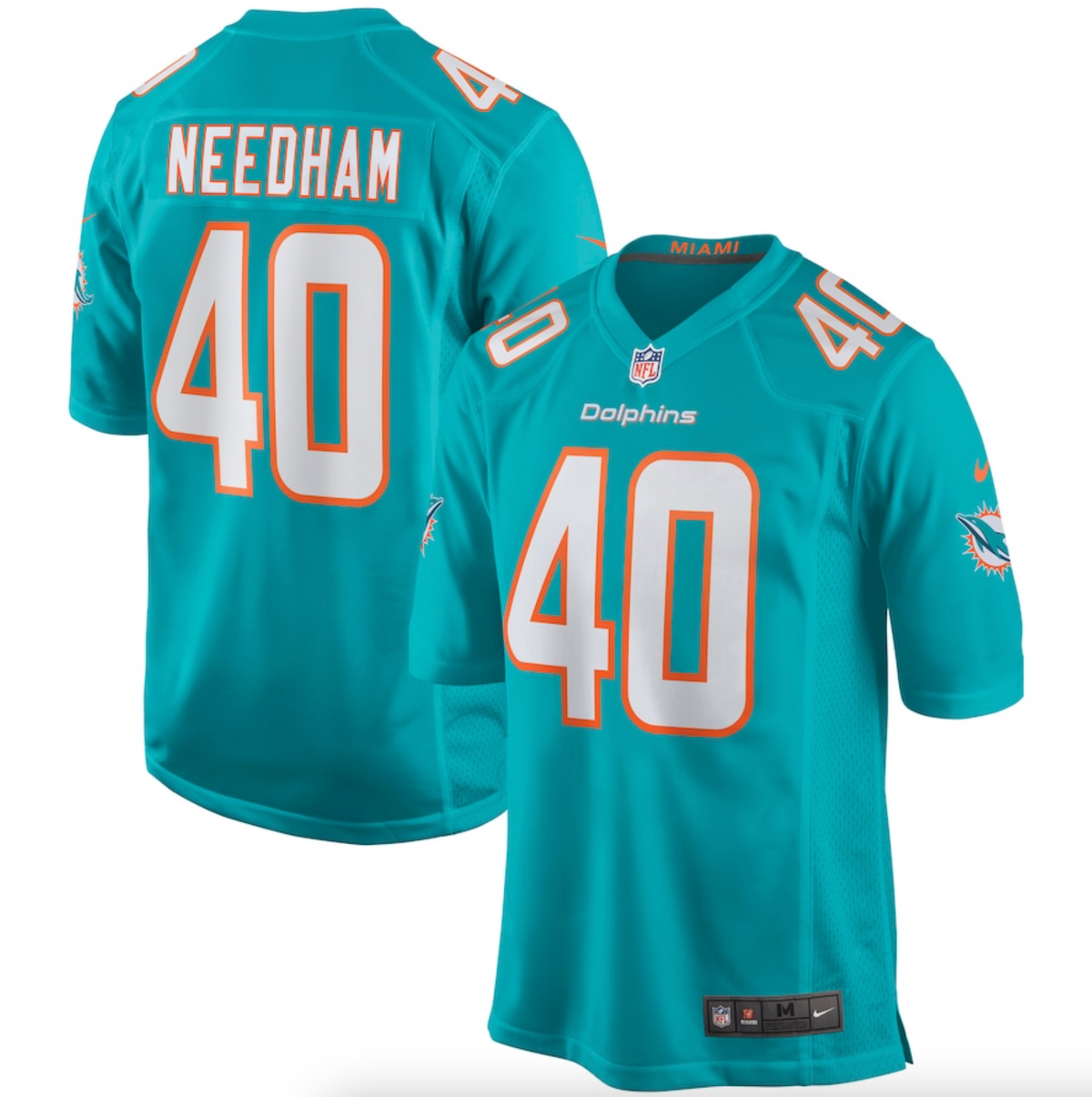 Men's Miami Dolphins Nik Needham Nike Aqua Game Jersey