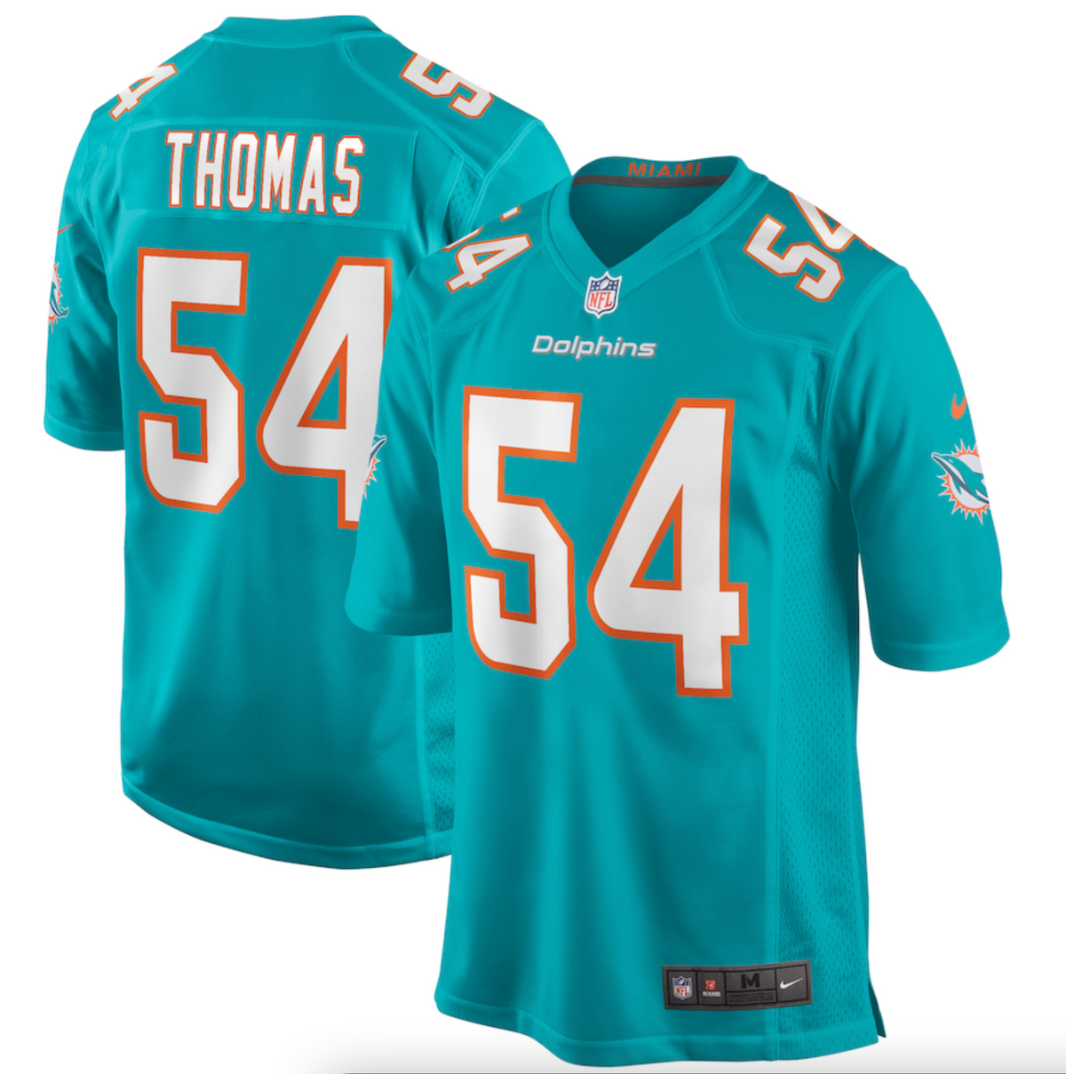 Men's Miami Dolphins Zach Thomas Nike Aqua Game Retired Player Jersey