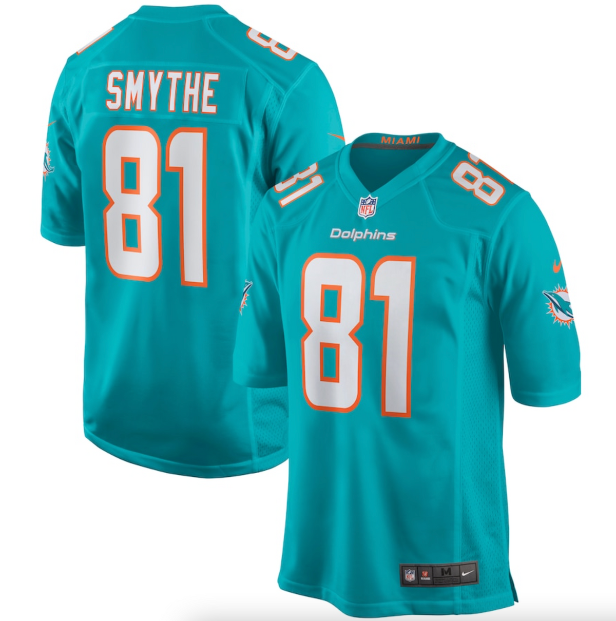 Men's Miami Dolphins Durham Smythe Nike Aqua Game Jersey