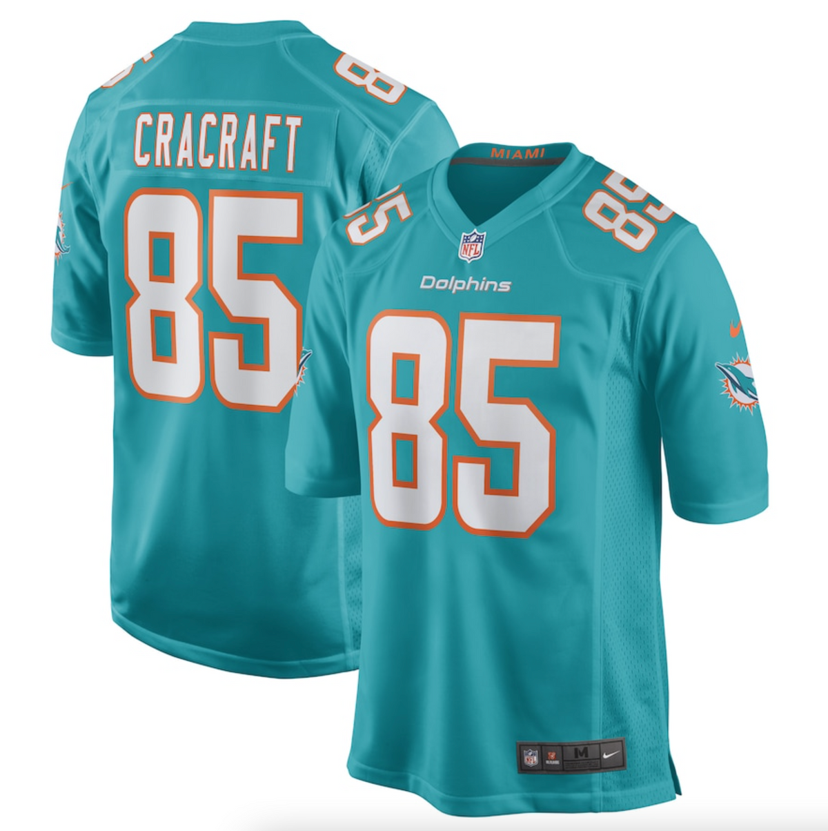 Men's Miami Dolphins River Cracraft Nike Aqua Game Player Jersey