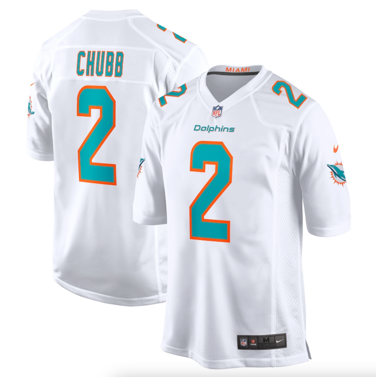 Men's Miami Dolphins Bradley Chubb Nike White Game Player Jersey