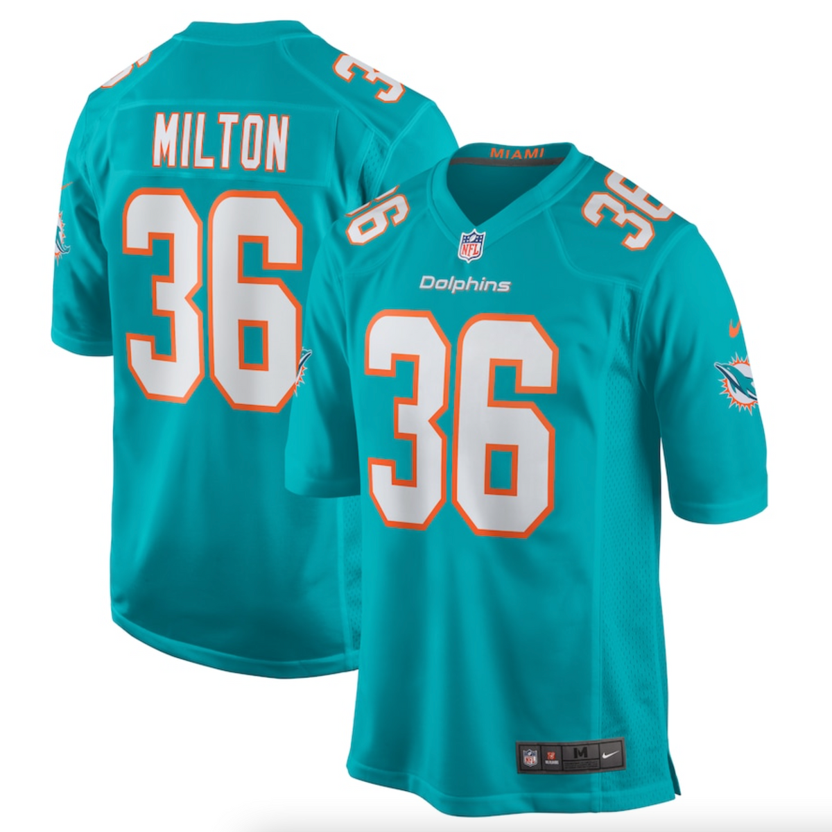 Men's Miami Dolphins Mark Milton Nike Aqua Game Jersey