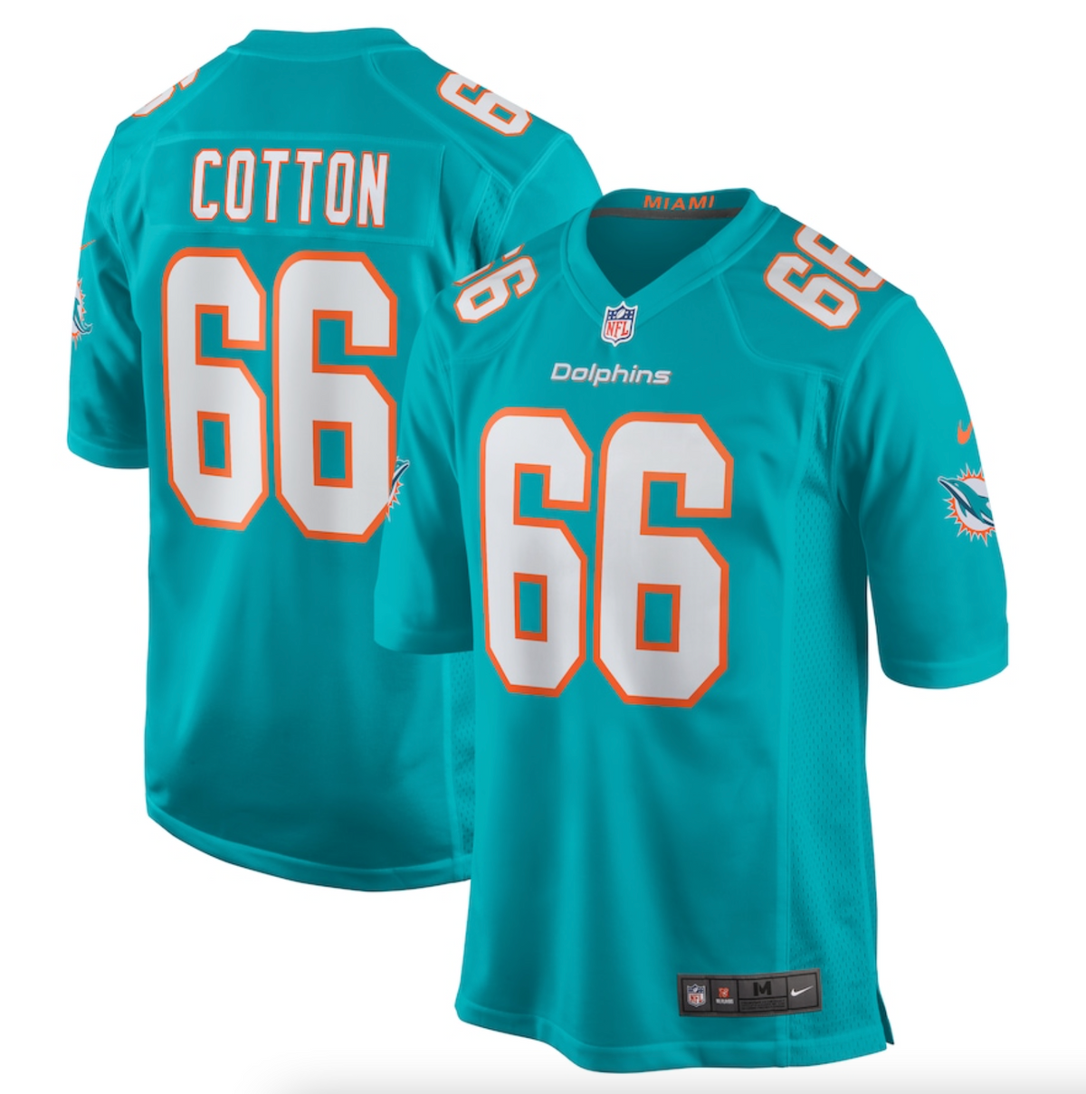 Men's Miami Dolphins Lester Cotton Sr. Nike Aqua Home Game Player Jersey