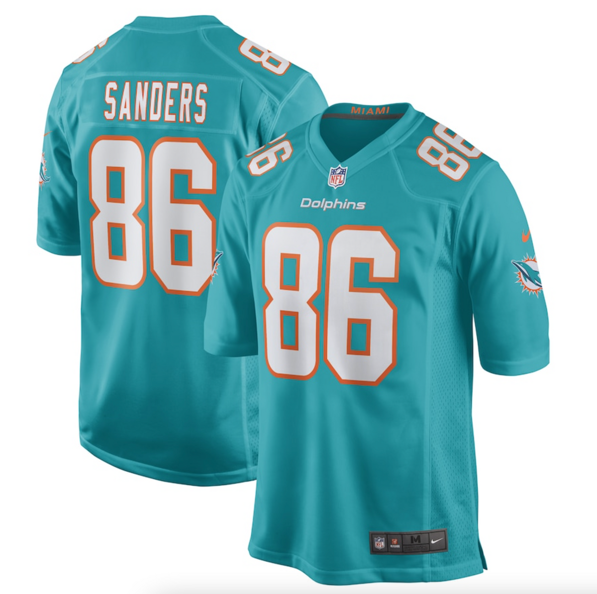 Men's Miami Dolphins Braylon Sanders Nike Aqua Game Player Jersey