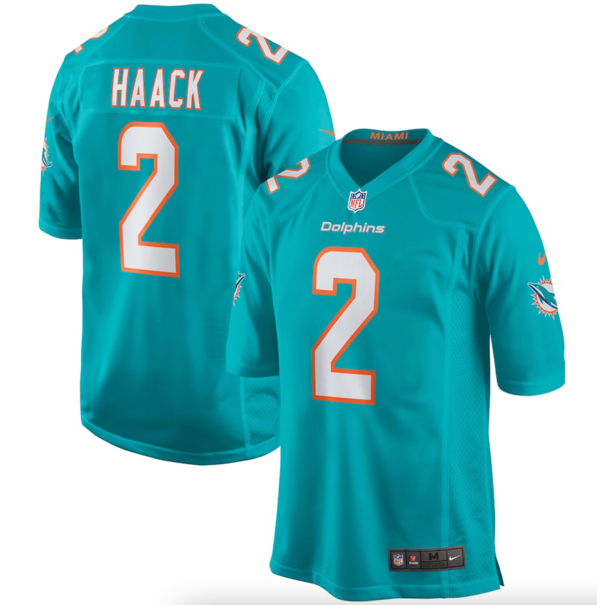 Men's Miami Dolphins Matt Haack Nike Aqua Game Jersey