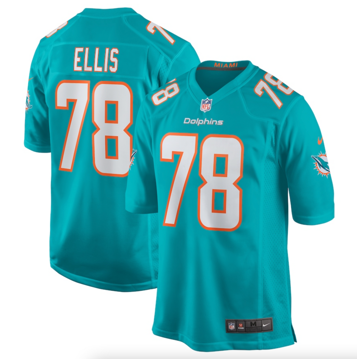 Men's Miami Dolphins Justin Ellis Nike Aqua Game Jersey