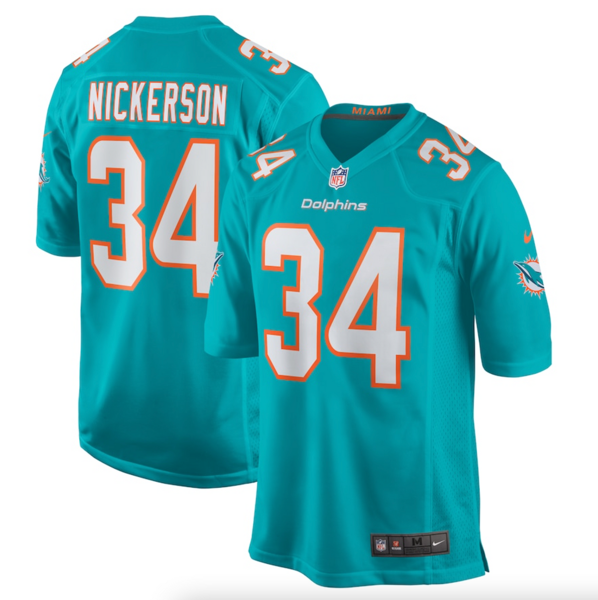 Men's Miami Dolphins Parry Nickerson Nike Aqua Team Game Jersey