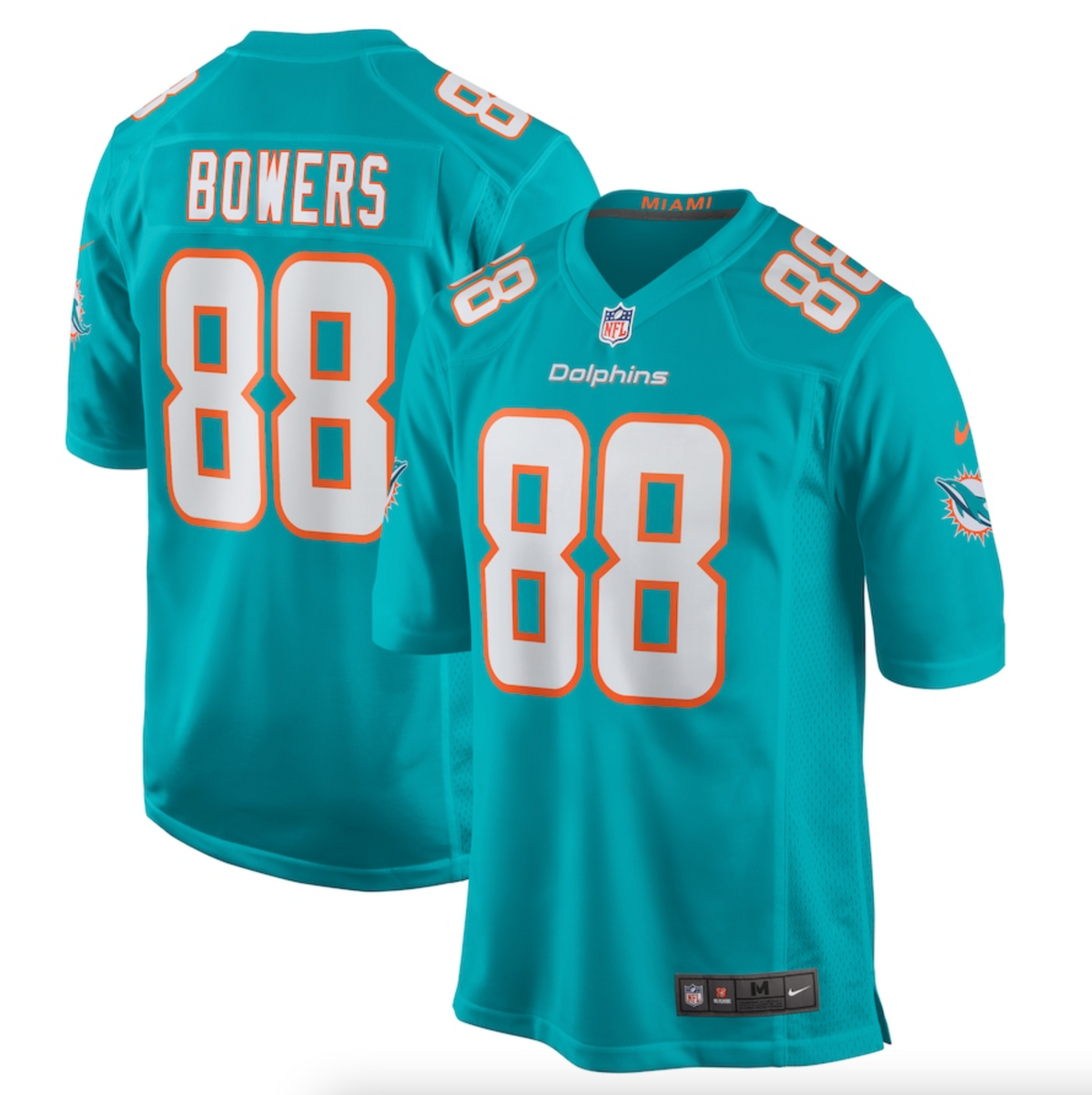 Men's Miami Dolphins Nick Bowers Nike Aqua Team Game Jersey