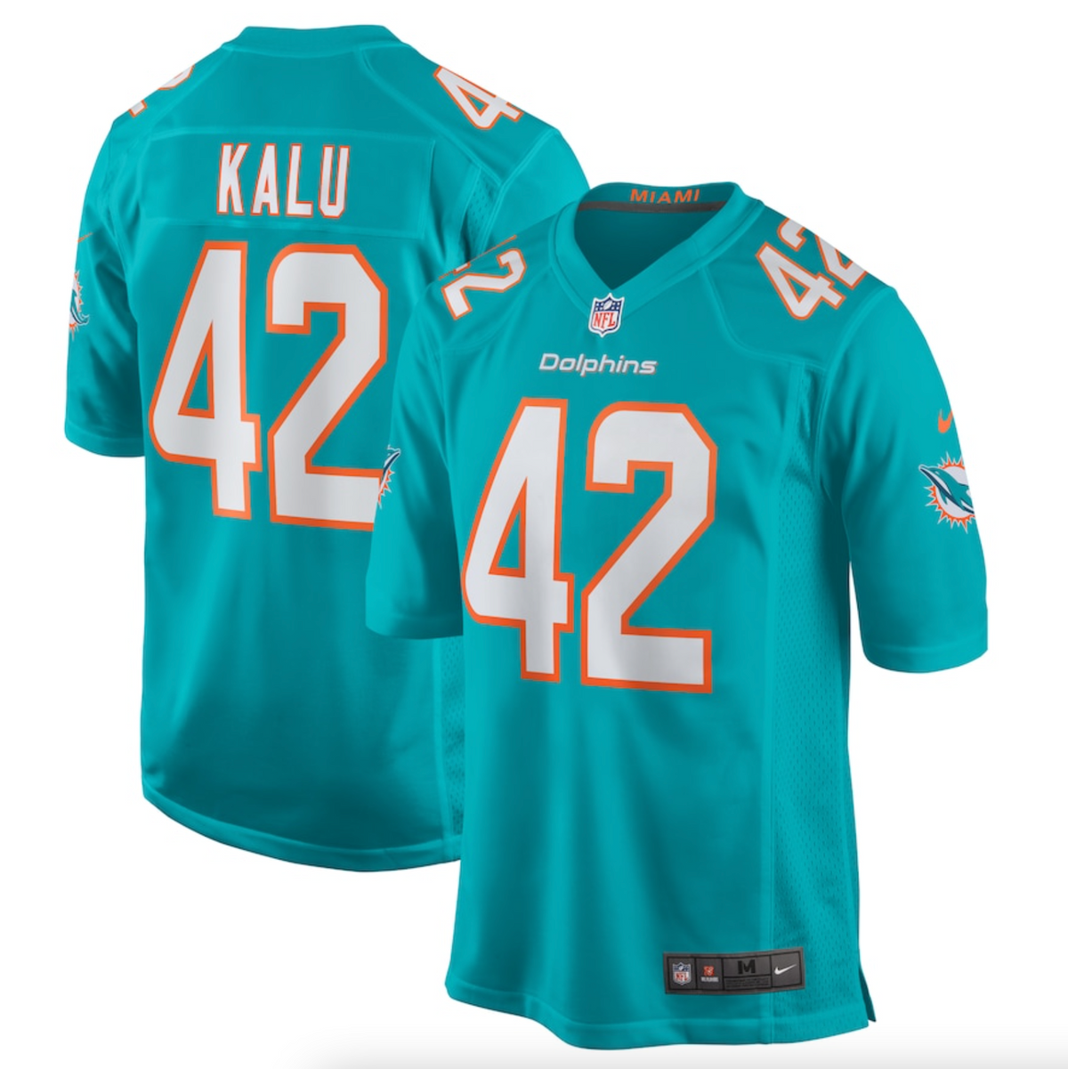 Men's Miami Dolphins Joshua Kalu Nike Aqua Team Game Jersey