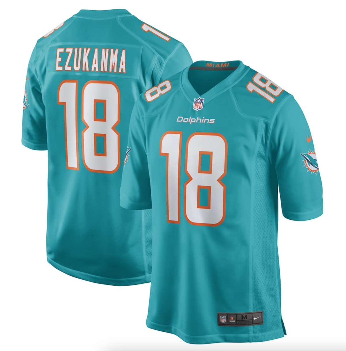 Men's Miami Dolphins Erik Ezukanma Nike Aqua Game Player Jersey