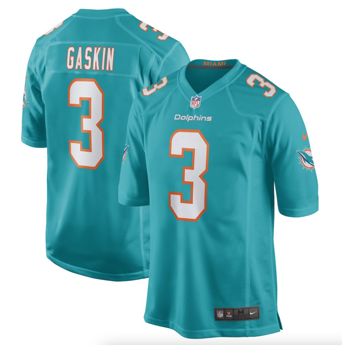 Men's Miami Dolphins Myles Gaskin Nike Aqua Game Player Jersey