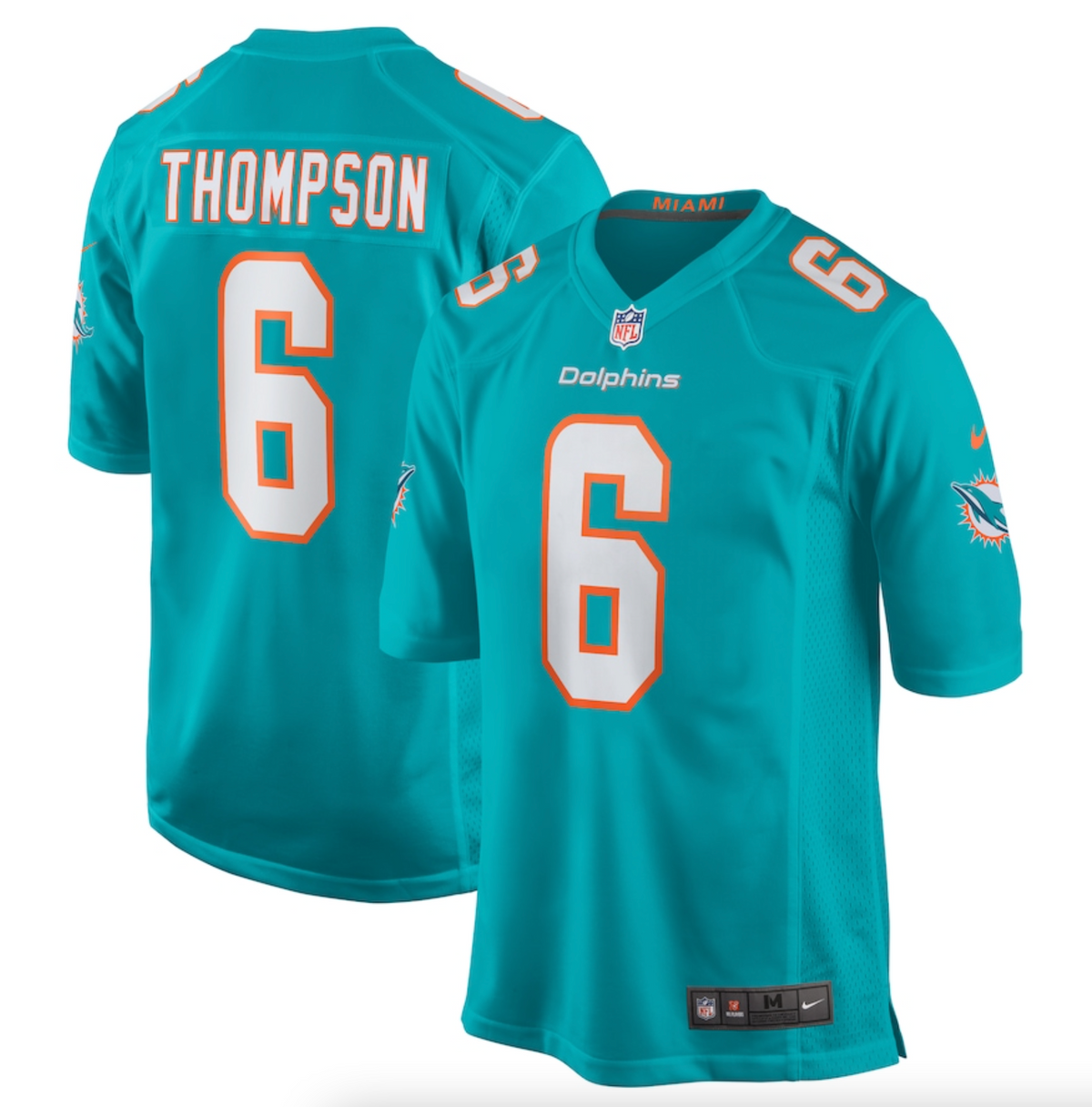 Men's Miami Dolphins Skylar Thompson Nike Aqua Team Game Jersey