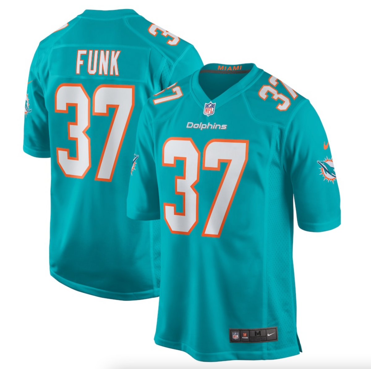 Men's Miami Dolphins Jake Funk Nike Aqua Game Jersey