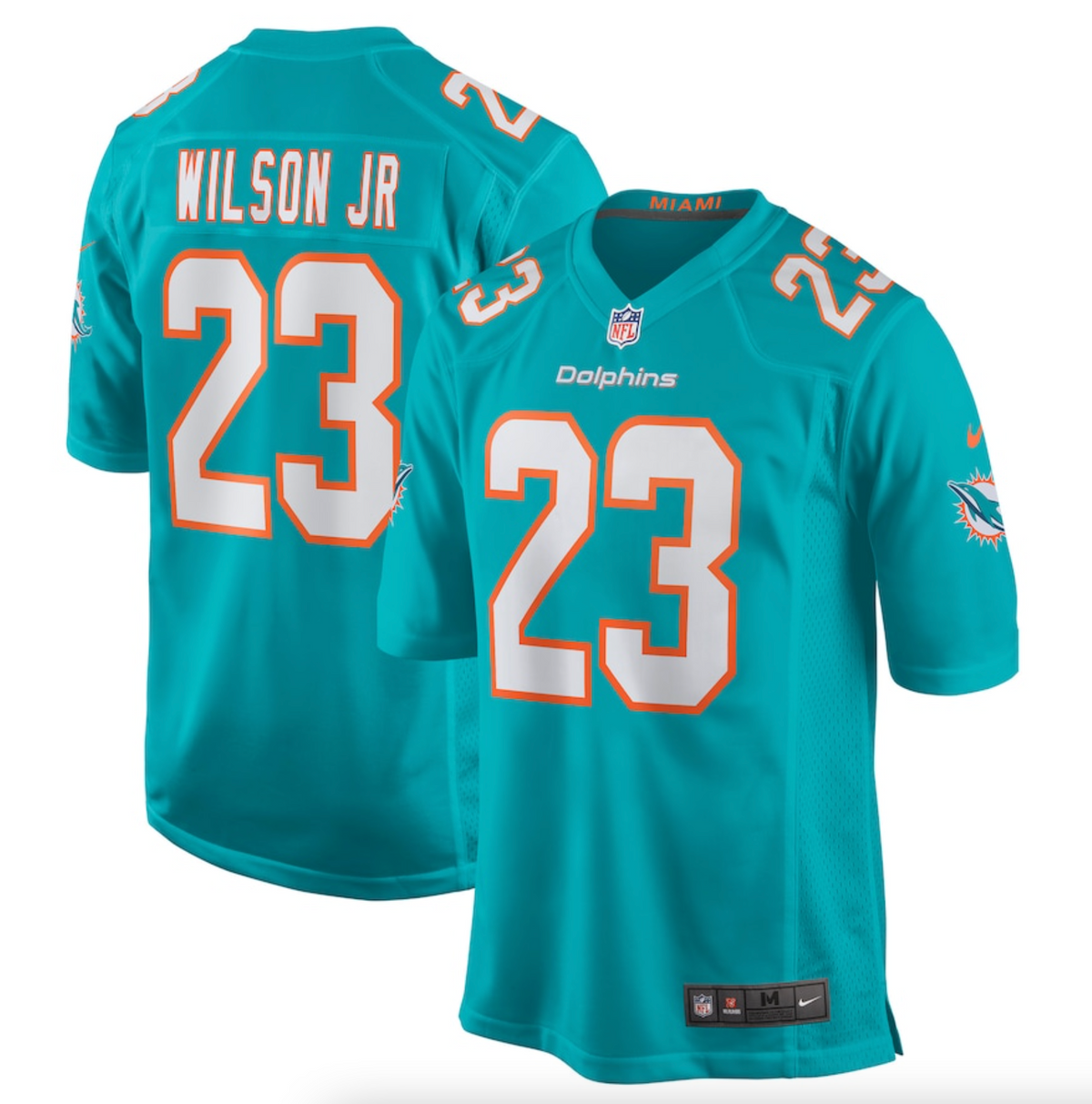 Men's Miami Dolphins Jeff Wilson Jr. Nike Aqua Game Player Jersey