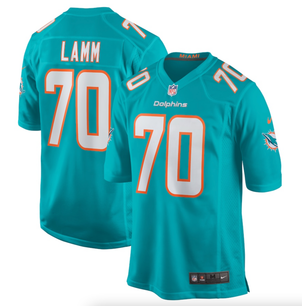 Men's Miami Dolphins Kendall Lamm Nike Aqua Home Game Player Jersey