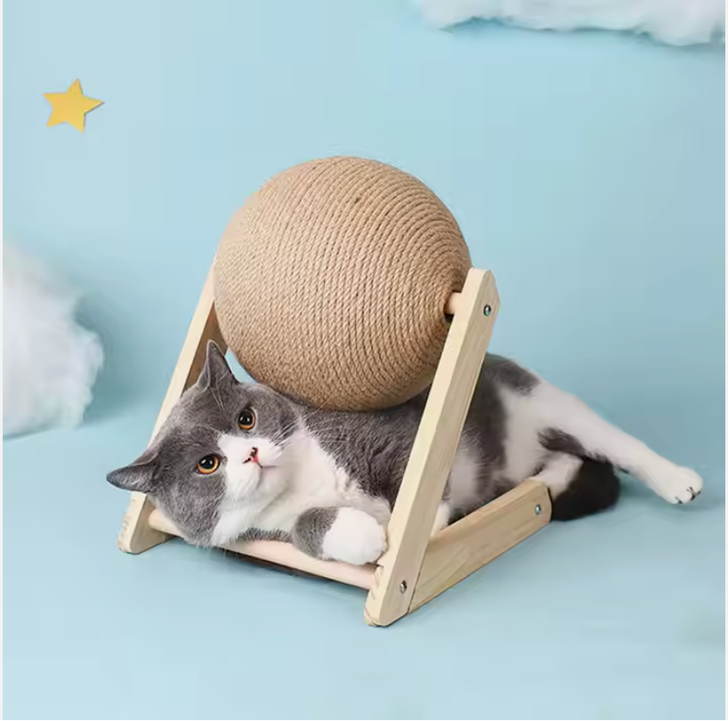 Cat Scratching Ball Toy Kitten Sisal Rope Ball Board Grinding Paws Toys Cats Scratcher Wear-resistant Pet Supplies