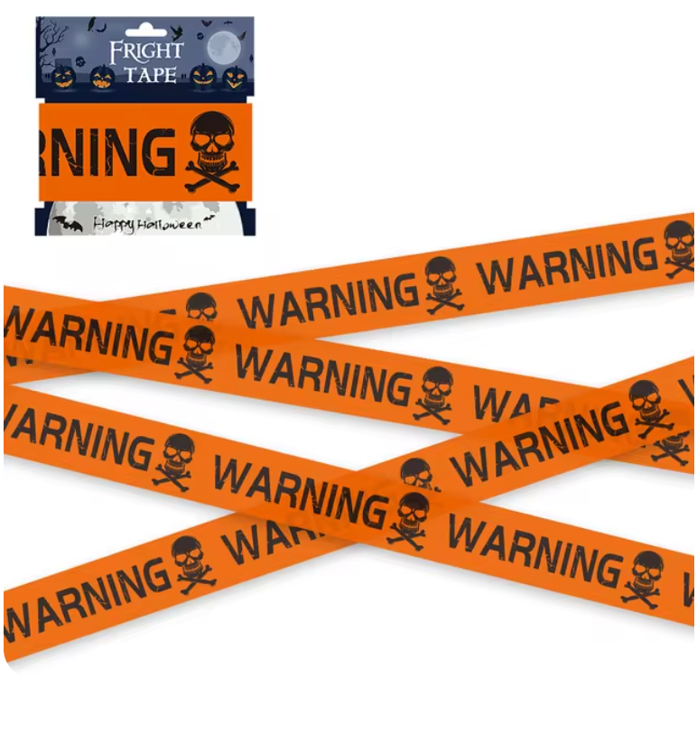 NEW 1PC Halloween Props Window Prop Warning line Plastic Skull Head Warning Tape Signs Halloween Decoration Witch Balloons lot