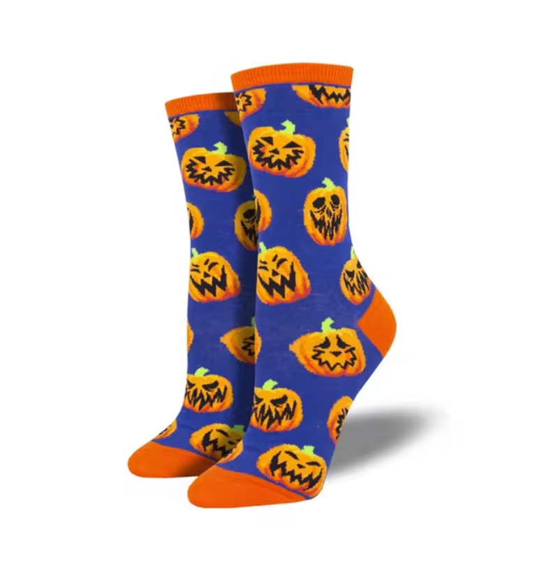 1 pair Creative and quirky pumpkin witches, owls trendy socks for male and female couples. Mid length socks for Halloween