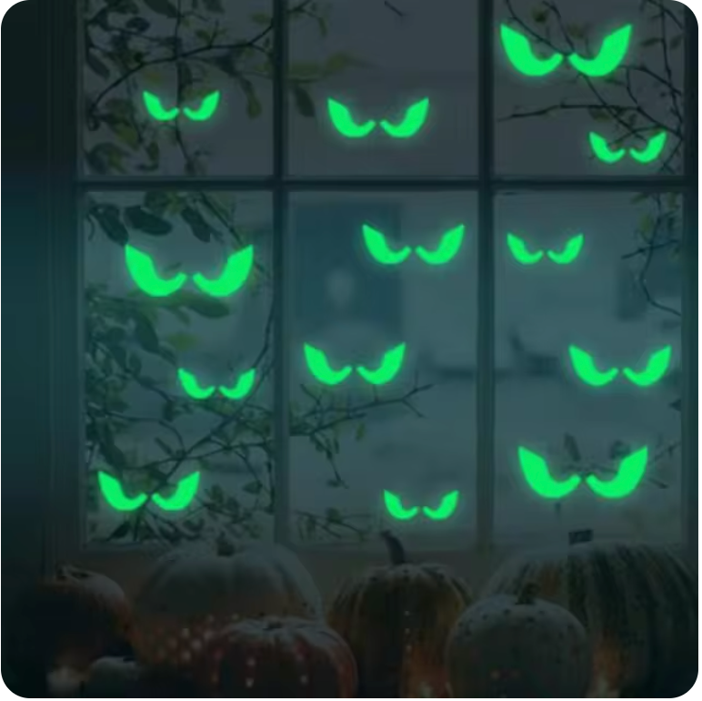 36Pcs Halloween Luminous Wall Decals Glowing in The Dark Eyes Window Sticker for Halloween Decoration for Home Party Supplies