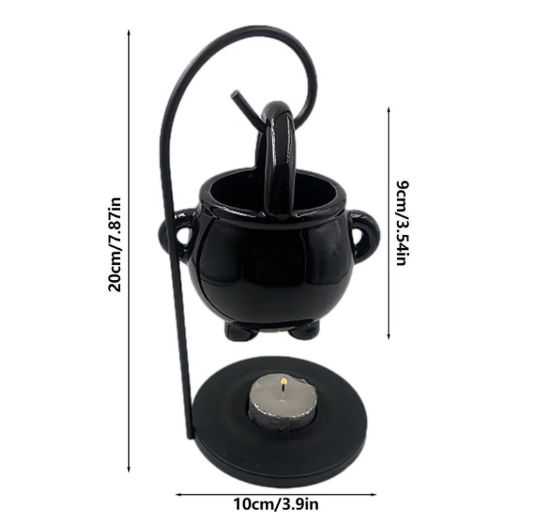 Hanging Cauldron Wax Burner Tealight Candle Holder Oil Burner Witches Witchcraft Home Yoga Room Meditation Halloween Decor