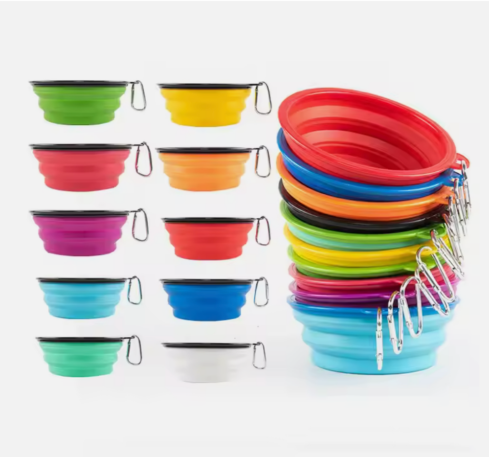 1000ml Large Collapsible Dog Bowl Folding Silicone Pet Bowl Outdoor Travel Portable Cat Bowl Puppy Food Container Feeder Dish