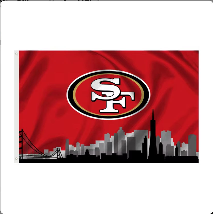 [32 items_Many different designs to choose from] All 32 teams American football club flags with City Silhouette for NFL teams