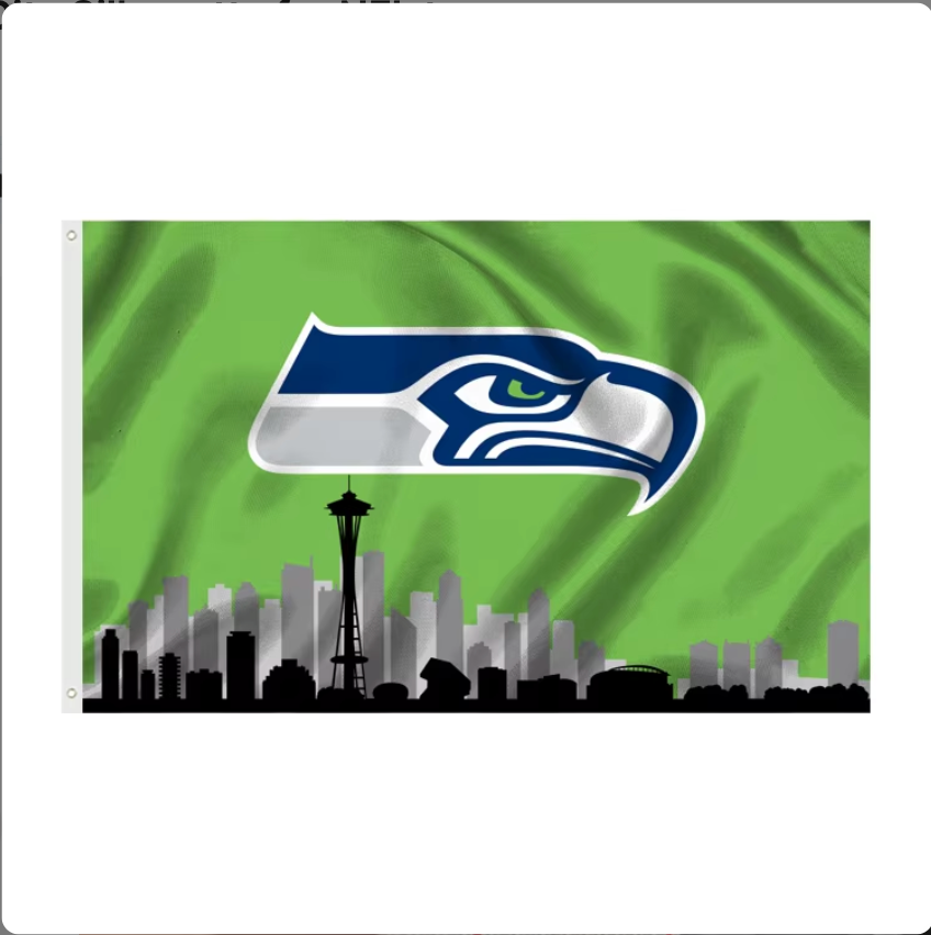 [32 items_Many different designs to choose from] NEW Wholesale price 5X3ft factory produce banners all 32 teams American football custom flags with City Silhouette for NFL teams