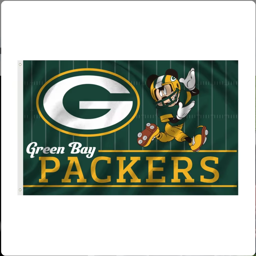 [26 items_Many different designs to choose from] Custom flags 3X5FT for NFL team GREEN BAY PACKERS