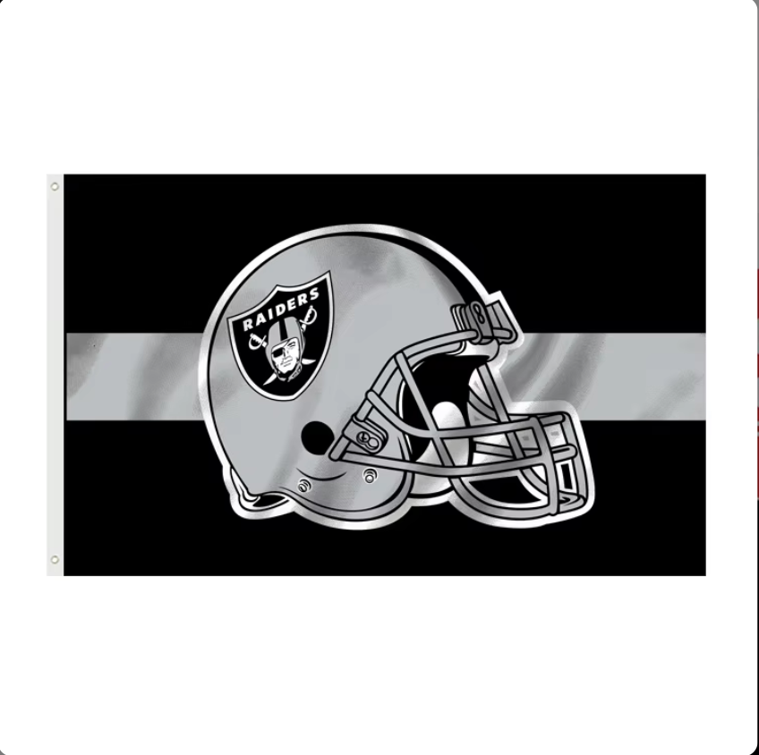 [Many different designs to choose from] Double sided print Custom 3x5FT NFL Team Football Banners With Many Designs OAKLAND Las Vegas Raiders flags