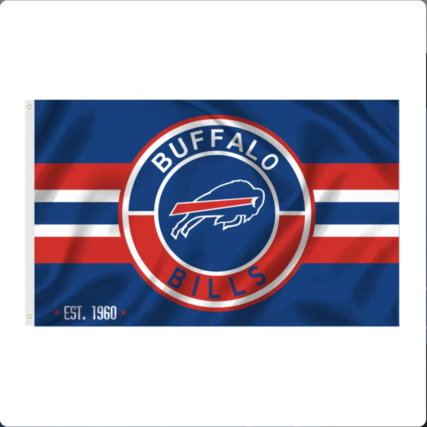 [Many different designs to choose from] Fast delivery Custom 3X5FT nfl flags Buffalo BILLS flags with many differrent designs