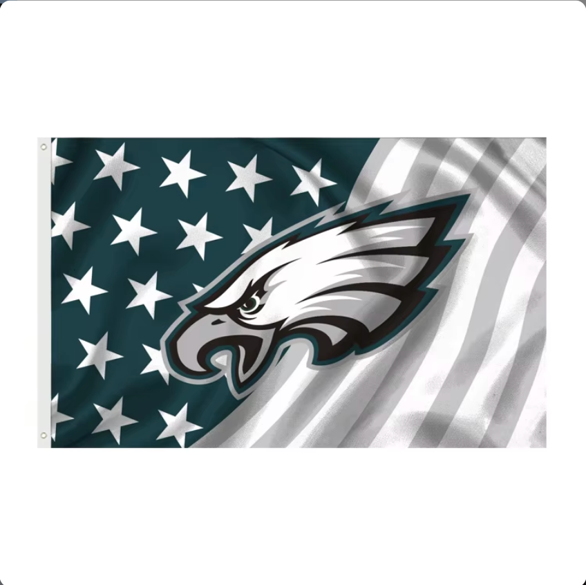 [Many different designs to choose from] Fast Delivery 3x5ft 100D Polyester NFL American Football Team Philadelphia Eagles Kelly green Fan flags