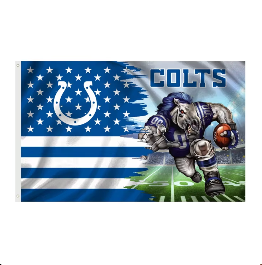 [Many different designs to choose from] Top Quality 3X5FT Custom Banners With All NFL Teams New York Giants Mascot Flags