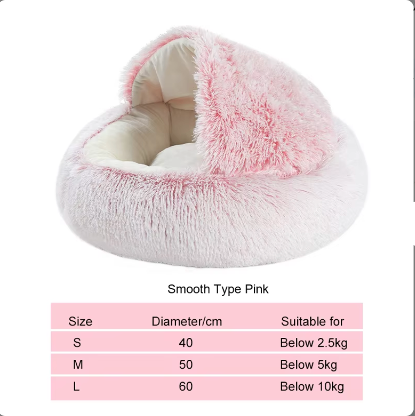 Winter Long Plush Cat Bed Round Pet House Cushion Cat House Warm Kitty Basket Dog Bed Sleep Bag Nest For Small Cat Products